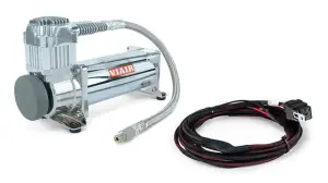 Air Ride Accesories/Brackets/Hoses/Fittings Kits - VIAIR 444 CHROME COMPRESSOR W/3P/3H HARNESS COMBO